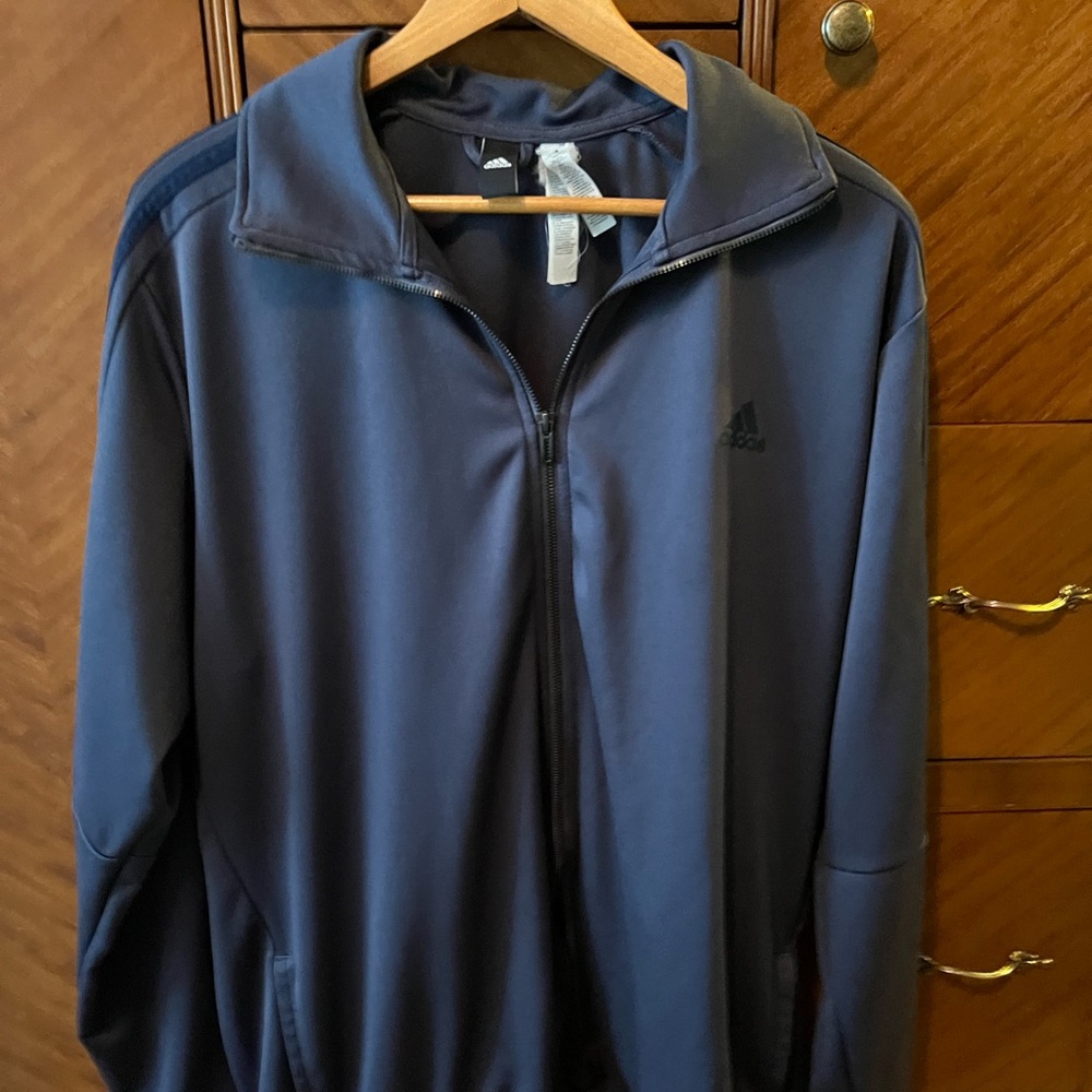 Adidas Men's Navy Full-Zip Jacket lightweight size 2XL
